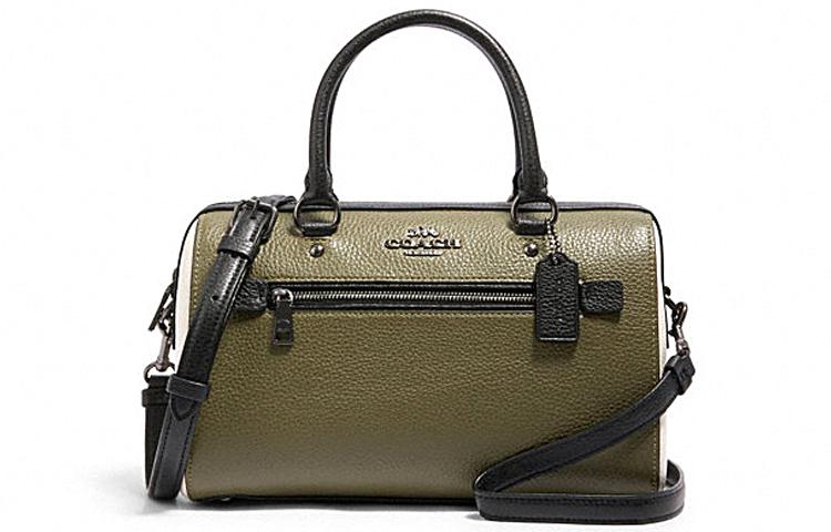 Coach Coach Rowan Leather Boston Bag Handbag Shoulder Bag Crossbody Bag Regular Women's Black Green