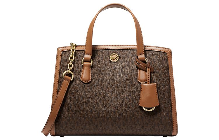 Michael Kors MICHAEL KORS Chantal Artificial Leather Shoulder Bags Handbags Small Size Women's Dark Brown/Acorn Brown