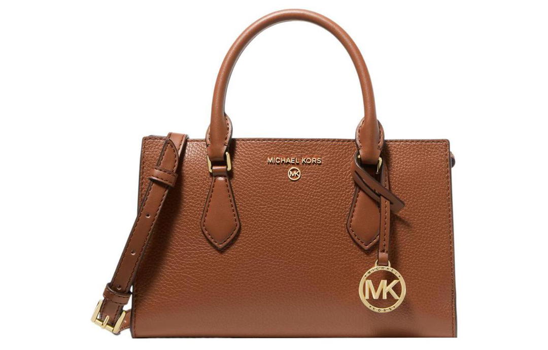 Michael Kors MICHAEL KORS Valerie Litchi Grain Pebbled Leather Storage Handbag Small Size Women's Redwood Brown