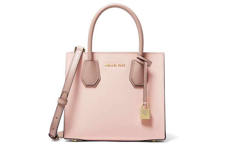 Michael Kors MICHAEL KORS Mercer Leather Trunk Bag Portable Crossbody Bag Shoulder Bag Small Size Women's Cherry Blossom Pink