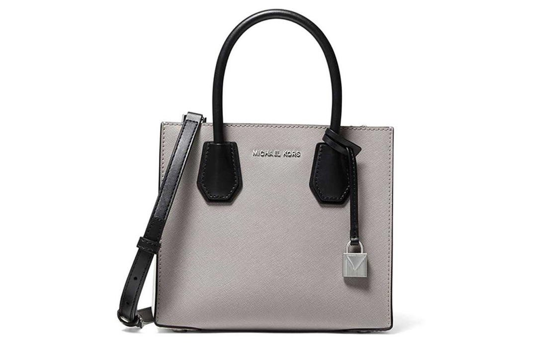 Michael Kors MICHAEL KORS Mercer Leather Trunk Bag Shoulder Bag Crossbody Bag Handbag Medium Size Women's Pearl Gray