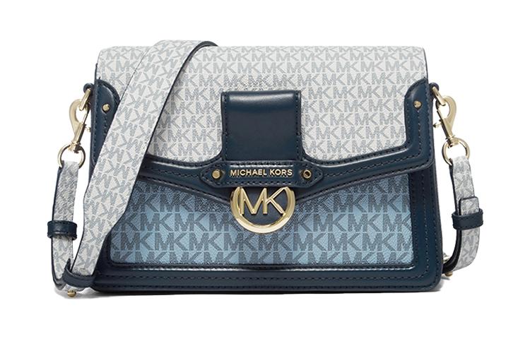 Michael Kors MICHAEL KORS Jessie Artificial Leather Envelope Bag Crossbody Bag Shoulder Bag Women's Light Blue/Marine Blue/White