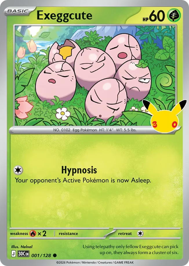 Pokemon Pokemon Exeggcute C [30C 001/128] Mega Evolution "30th Celebration" (EN)