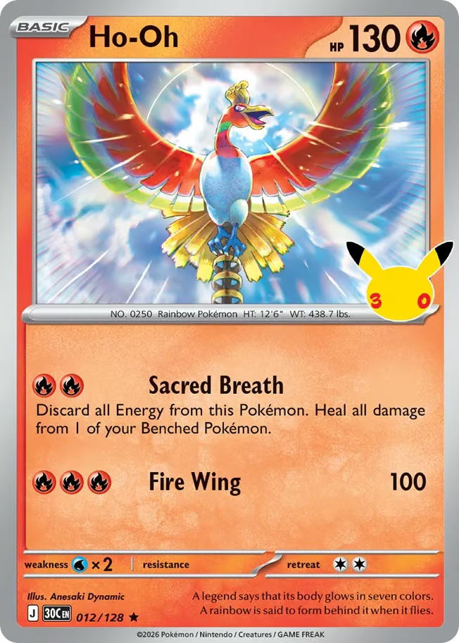 Pokemon Pokemon Ho-Oh R [30C 012/128] Mega Evolution "30th Celebration" (EN)