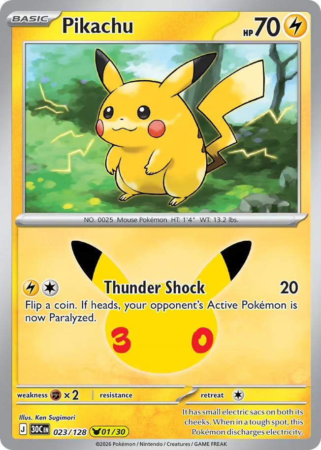 Pokemon Pokemon Pikachu PKR [30C 023/128] Mega Evolution "30th Celebration" (EN)