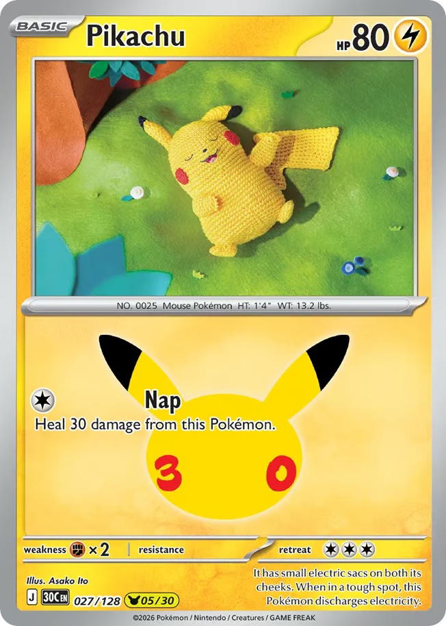 Pokemon Pokemon Pikachu PKR [30C 027/128] Mega Evolution "30th Celebration" (EN)