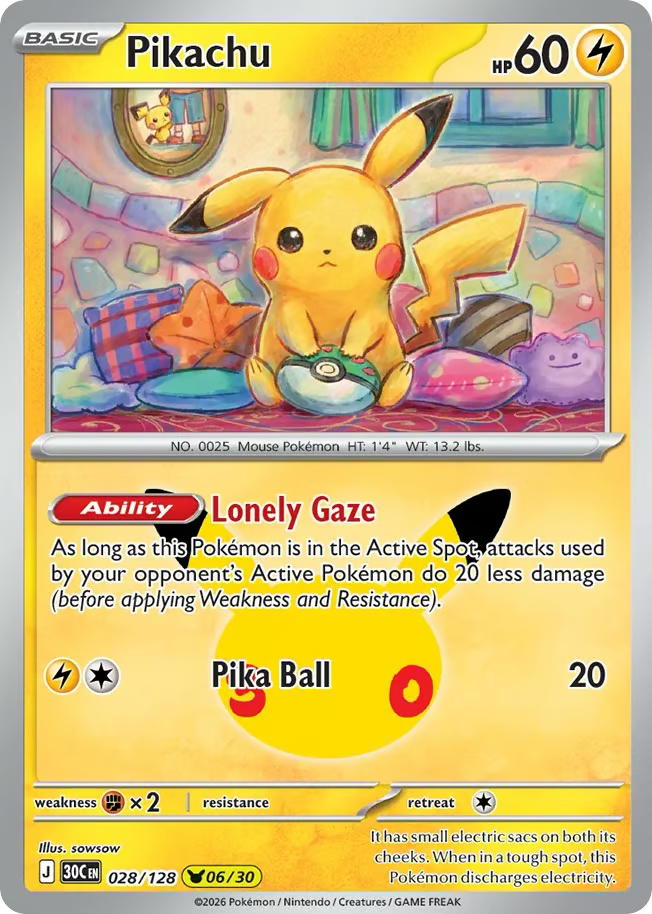 Pokemon Pokemon Pikachu PKR [30C 028/128] Mega Evolution "30th Celebration" (EN)