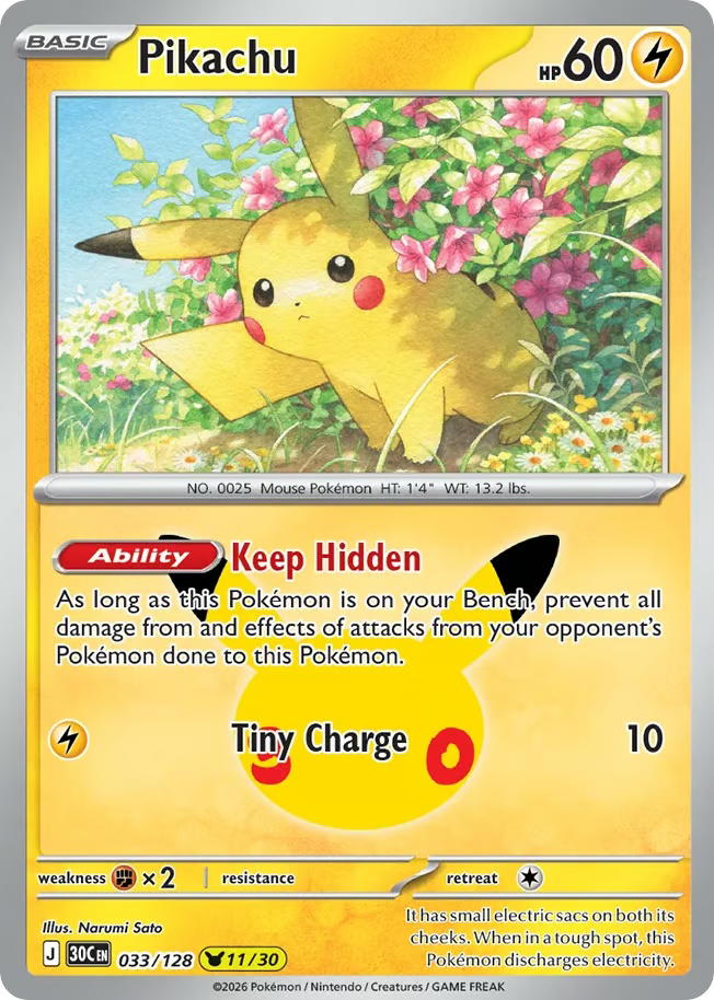 Pokemon Pokemon Pikachu PKR [30C 033/128] Mega Evolution "30th Celebration" (EN)