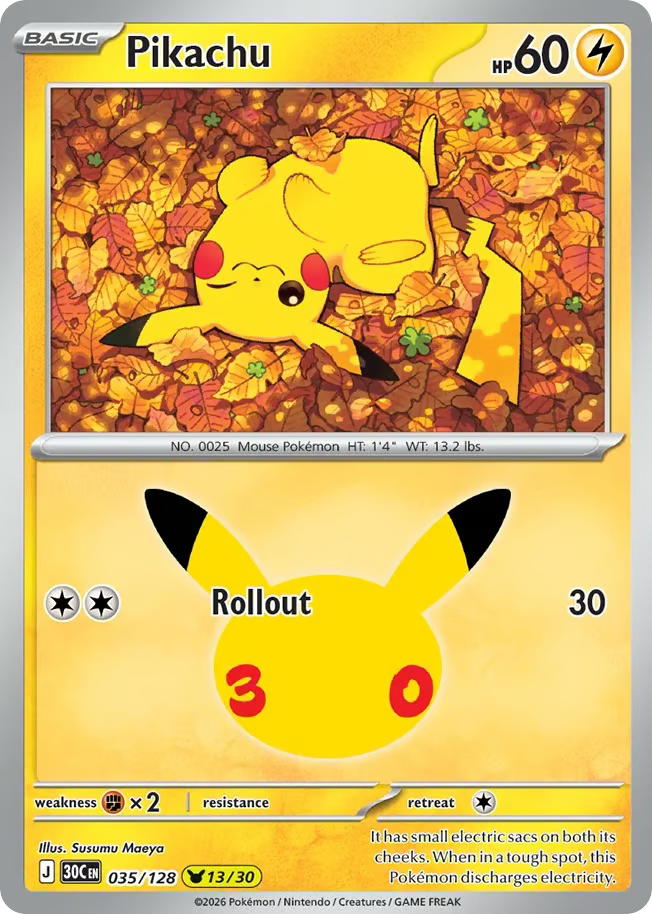 Pokemon Pokemon Pikachu PKR [30C 035/128] Mega Evolution "30th Celebration" (EN)