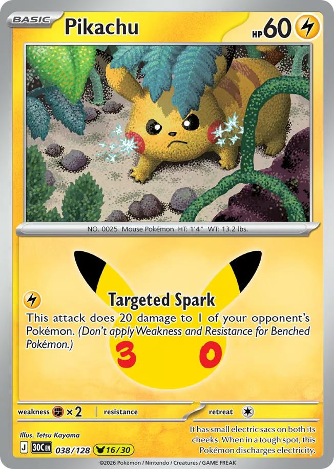 Pokemon Pokemon Pikachu PKR [30C 038/128] Mega Evolution "30th Celebration" (EN)