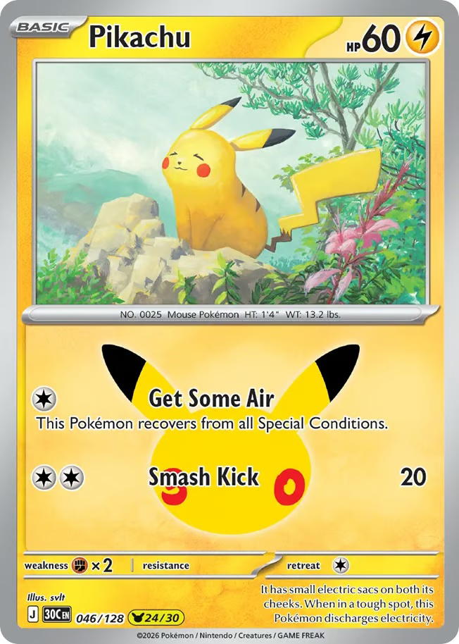 Pokemon Pokemon Pikachu PKR [30C 046/128] Mega Evolution "30th Celebration" (EN)