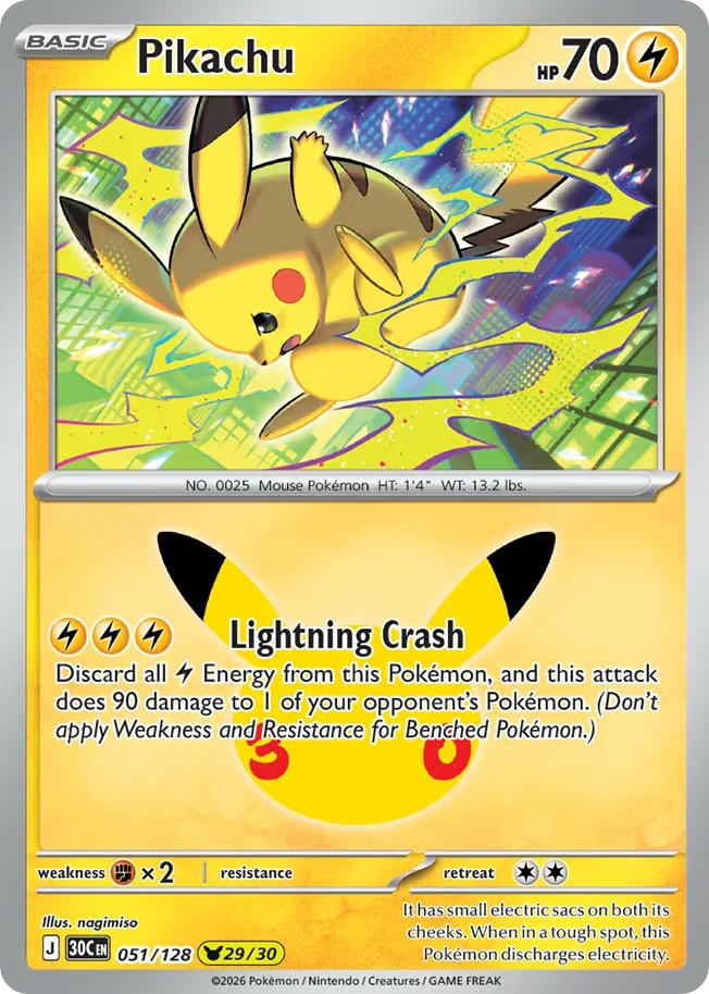 Pokemon Pokemon Pikachu PKR [30C 051/128] Mega Evolution "30th Celebration" (EN)