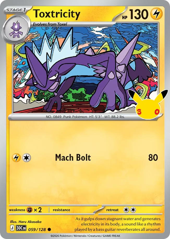 Pokemon Pokemon Toxtricity C [30C 059/128] Mega Evolution "30th Celebration" (EN)