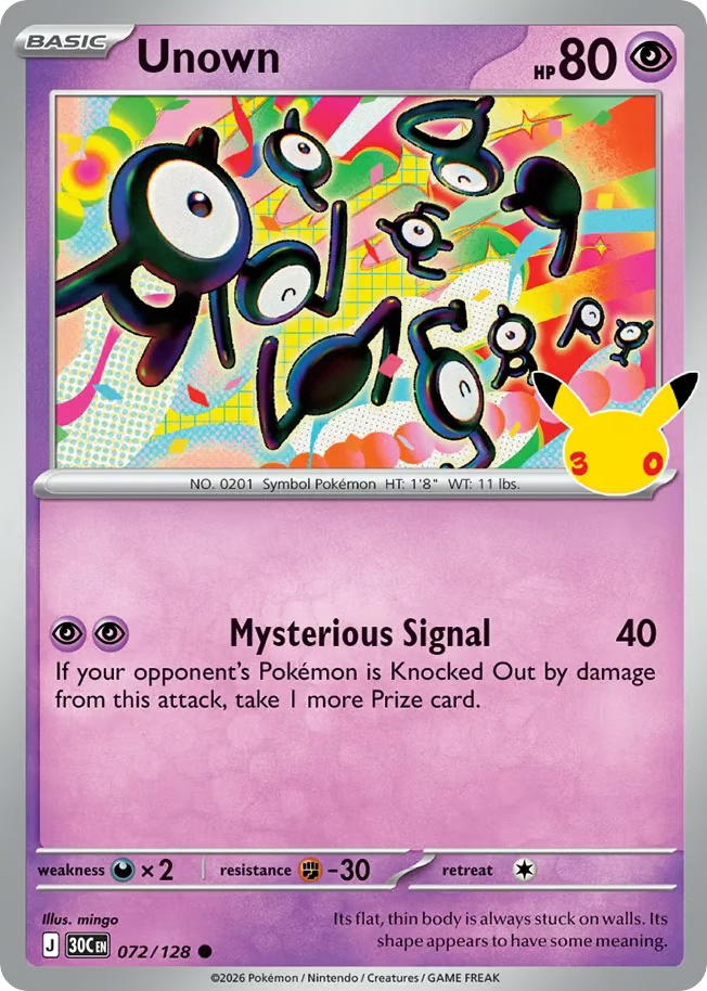 Pokemon Pokemon Unown C [30C 072/128] Mega Evolution "30th Celebration" (EN)
