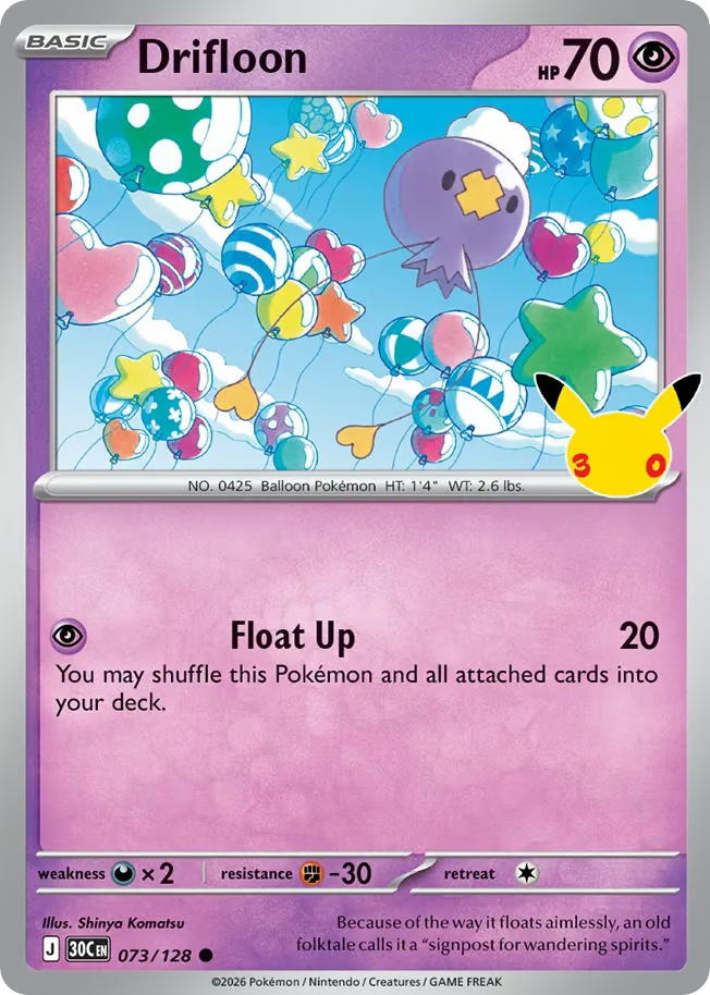 Pokemon Pokemon Drifloon C [30C 073/128] Mega Evolution "30th Celebration" (EN)