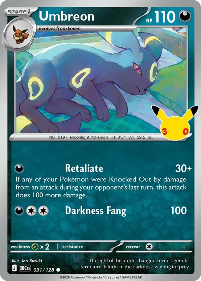 Pokemon Pokemon Umbreon C [30C 091/128] Mega Evolution "30th Celebration" (EN)