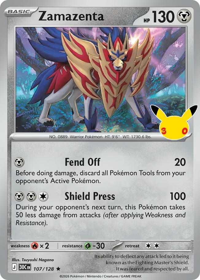 Pokemon Pokemon Zamazenta R [30C 107/128] Mega Evolution "30th Celebration" (EN)