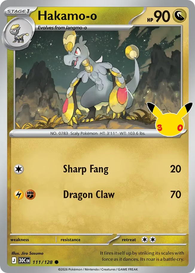 Pokemon Pokemon Hakamo-o C [30C 111/128] Mega Evolution "30th Celebration" (EN)