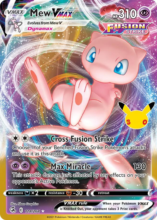 Pokemon Pokemon Mew VMAX [30C 114/264] Mega Evolution "30th Celebration: Classic Collection" (EN)