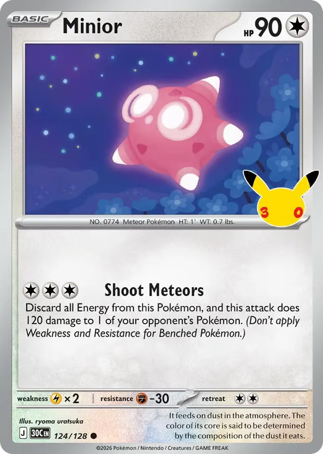 Pokemon Pokemon Minior C [30C 124/128] Mega Evolution "30th Celebration" (EN)