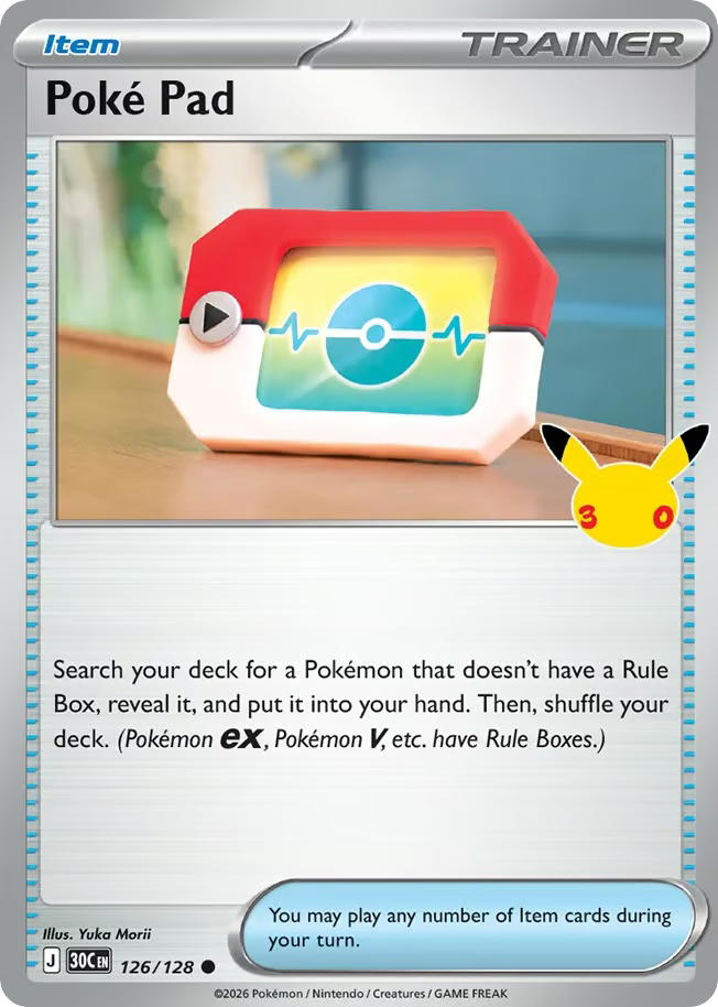 Pokemon Pokemon Poké Pad C [30C 126/128] Mega Evolution "30th Celebration" (EN)