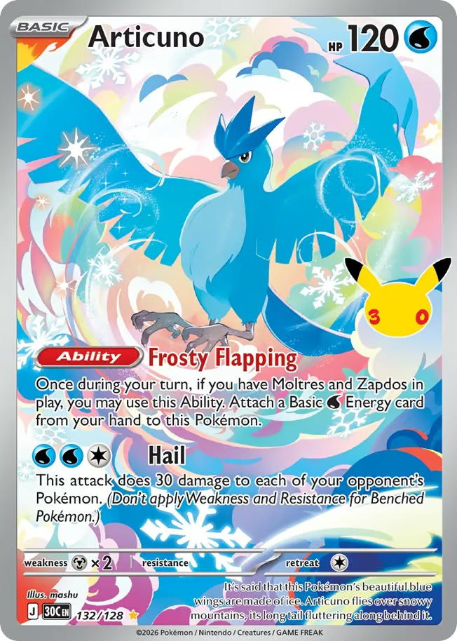 Pokemon Pokemon Articuno IR [30C 132/128] Mega Evolution "30th Celebration" (EN)