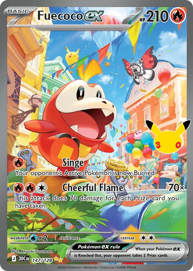 Pokemon Pokemon Fuecoco ex SIR [30C 147/128] Mega Evolution "30th Celebration" (EN)