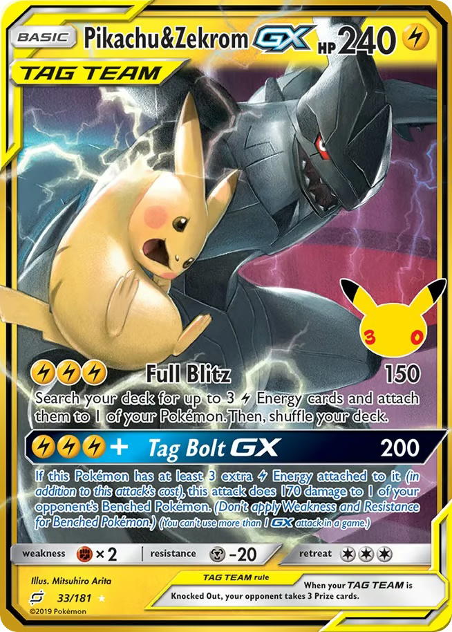 Pokemon Pokemon Pikachu & Zekrom-GX [30C 33/181] Mega Evolution "30th Celebration: Classic Collection" (EN)