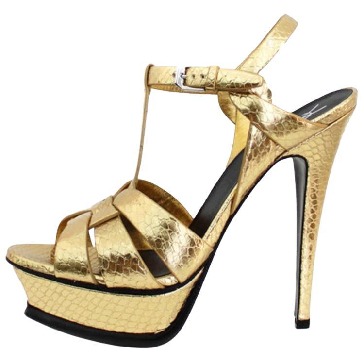 Saint Laurent Saint Laurent Tribute Strap Sandals 10.5cm Women's Gold