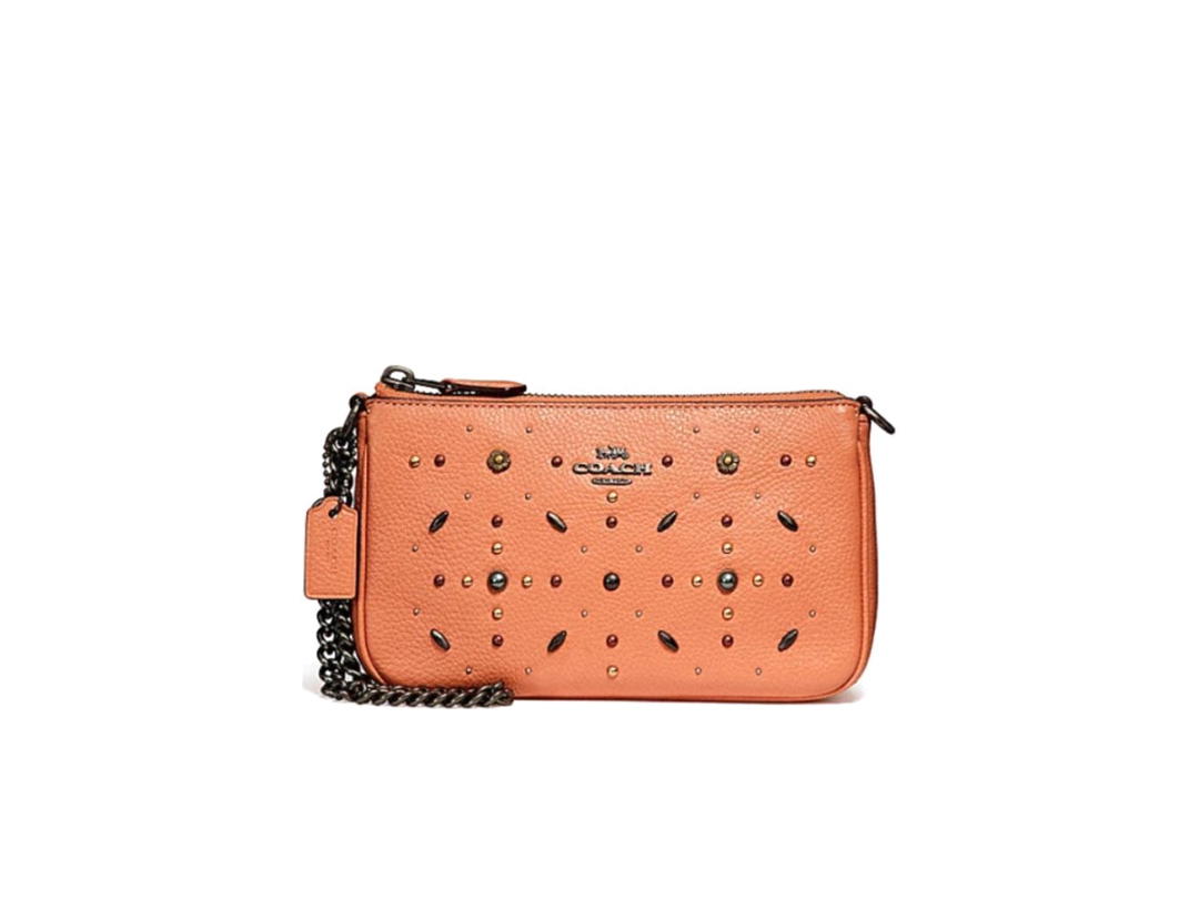 Coach Coach Nolita Pebbled Leather Mahjong Bag Orange