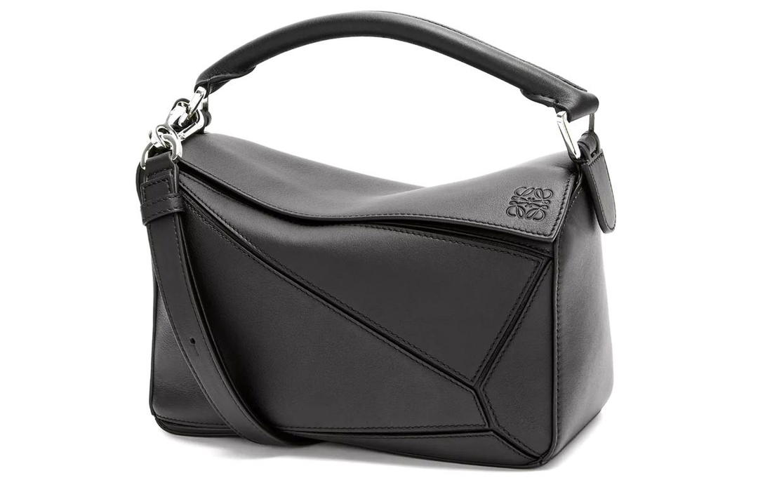 Loewe Loewe Puzzle Bag In Classic Calfskin Small Black