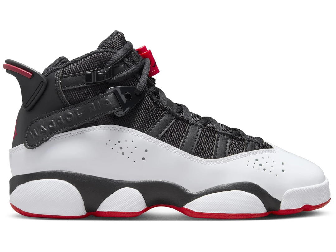 Jordan Jordan 6 Rings Black White University Red (GS)