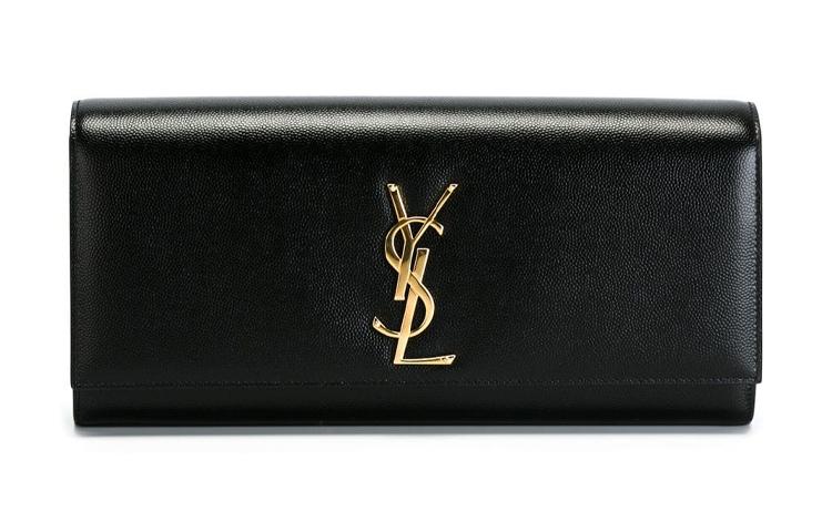 Saint Laurent Saint Laurent Cow Leather Clutch Women's Black