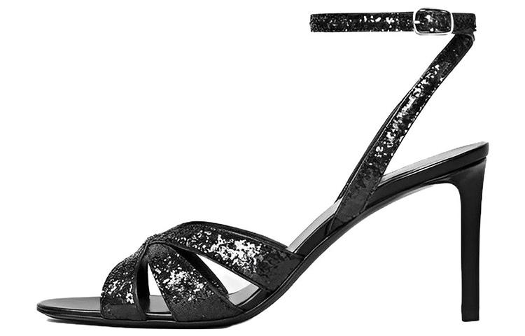Celine Celine Strap Sandals 8cm Women's Black