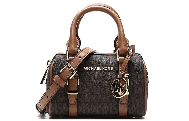 Michael Kors MICHAEL KORS Bedford Coated Canvas Boston Bag Handbag Crossbody Bag Shoulder Bag Mini Women's Acorn Brown