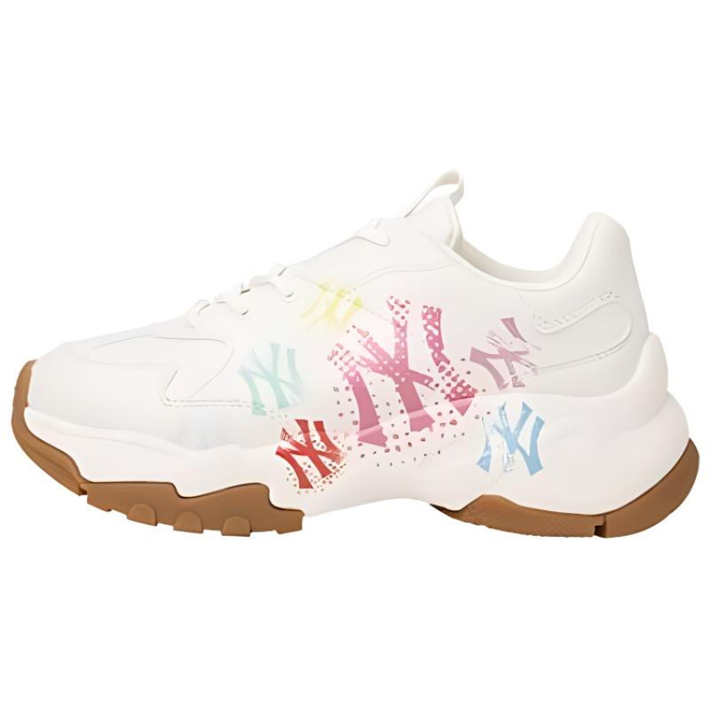 MLB MLB Big Ball Chunky Graffiti Anti Slip And Wear Resistant Lightweight Low Top Chunky Sneakers Unisex White Brown
