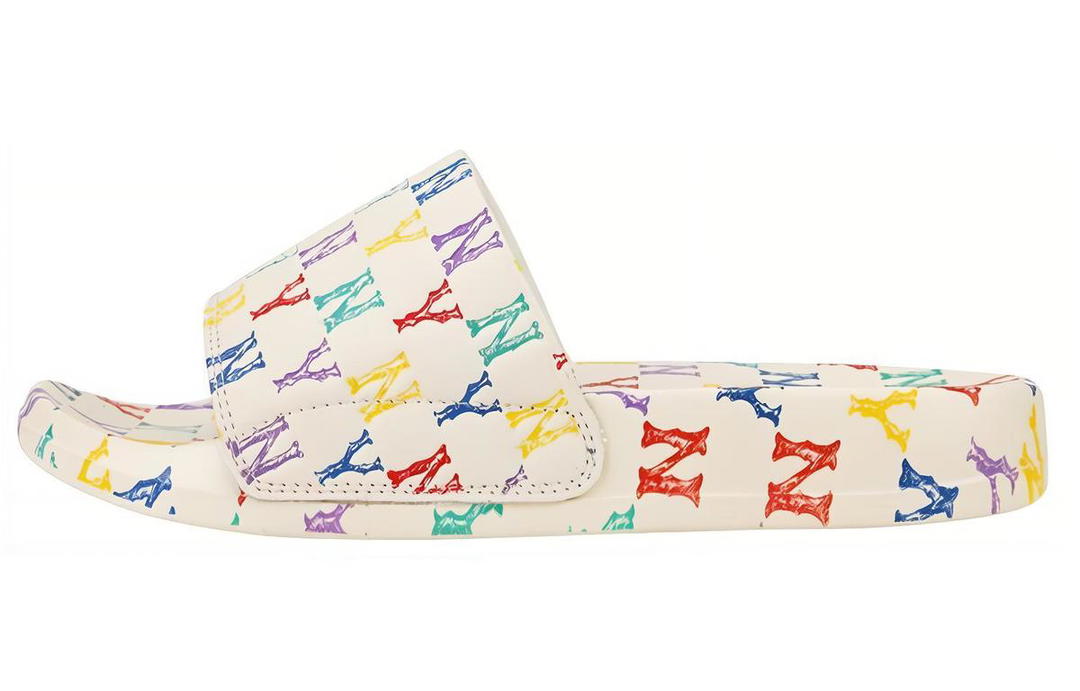MLB MLB MONOGRAM Reading Collection Abrasion Resistant Slide Slippers Unisex White