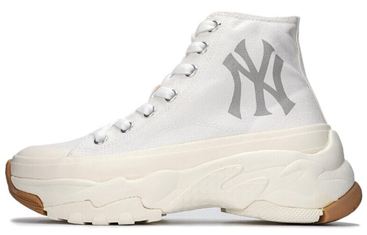 MLB MLB Chunky High Anti Slip Wear Resistant High Top Canvas Shoes Unisex White