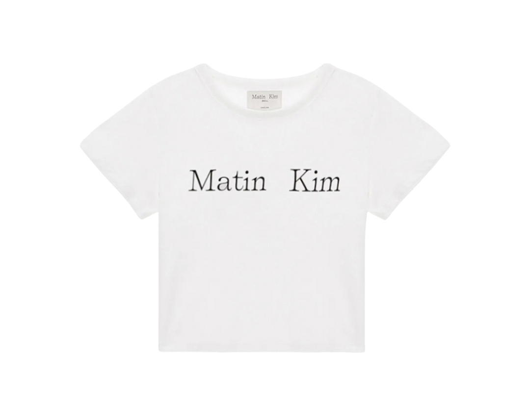 Matin Kim Matin Kim Logo Crop Top White