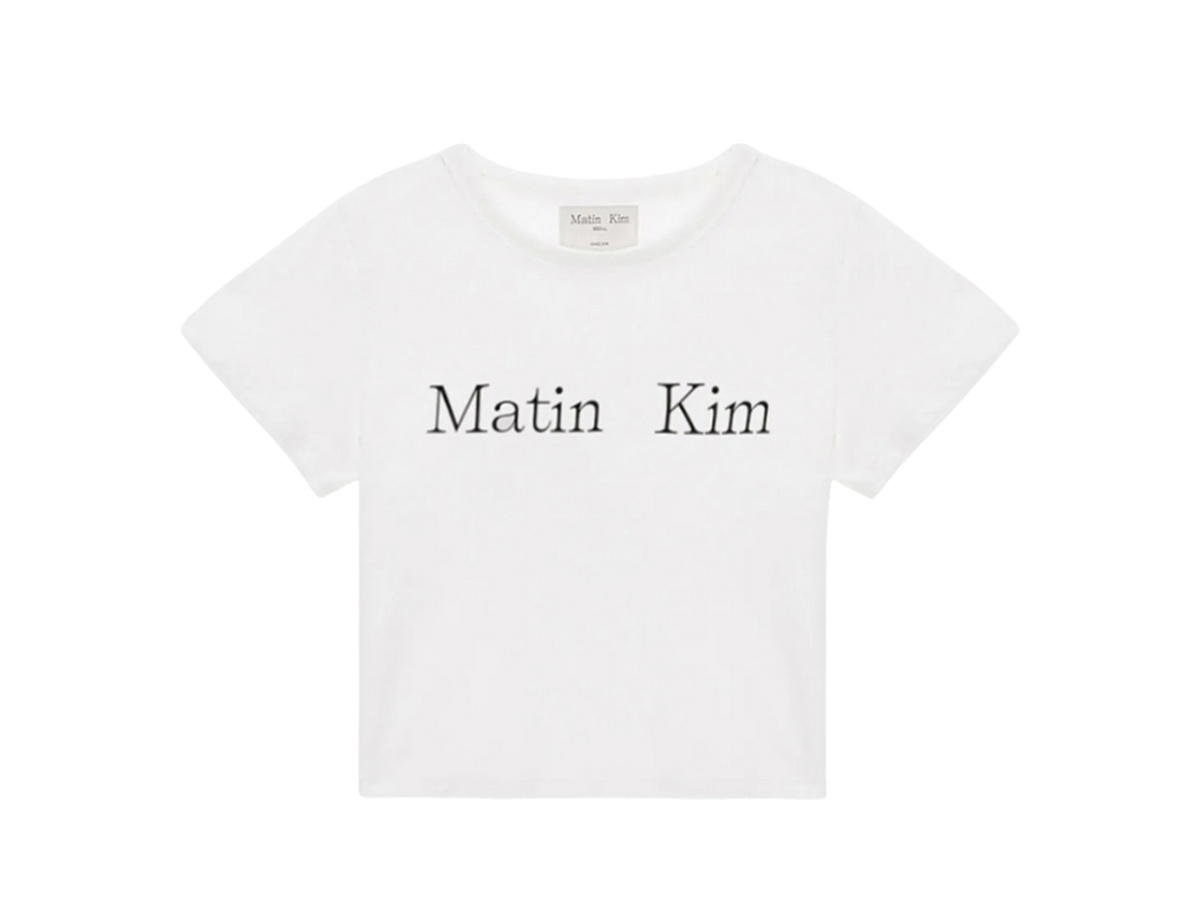 Matin Kim Matin Kim Logo Crop Top White