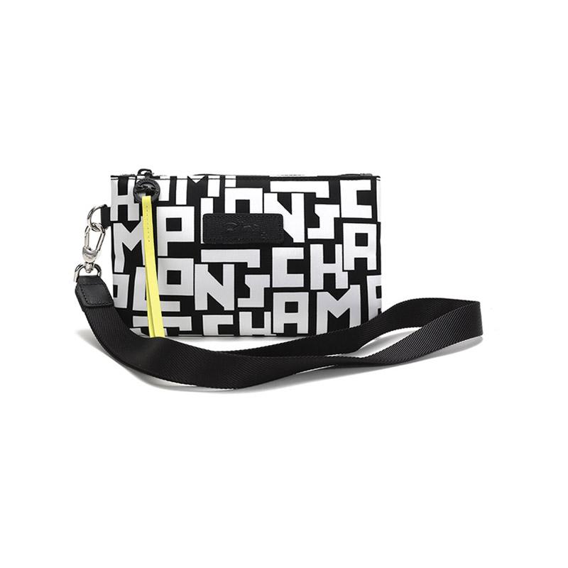 Longchamp Longchamp Le Pliage LGP Fabric Clutch Women's Black White