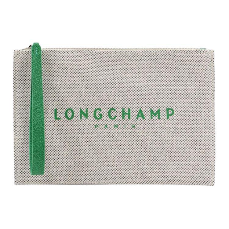 Longchamp Longchamp Logo Printed Zipped Clutch Bag