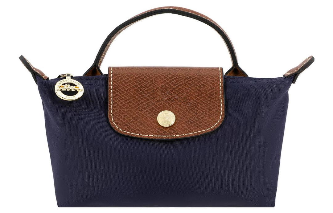 Longchamp Longchamp Le Pliage Canvas Bag Makeup Bag Dumpling Bag Handheld Handbag Mini Women's Navy