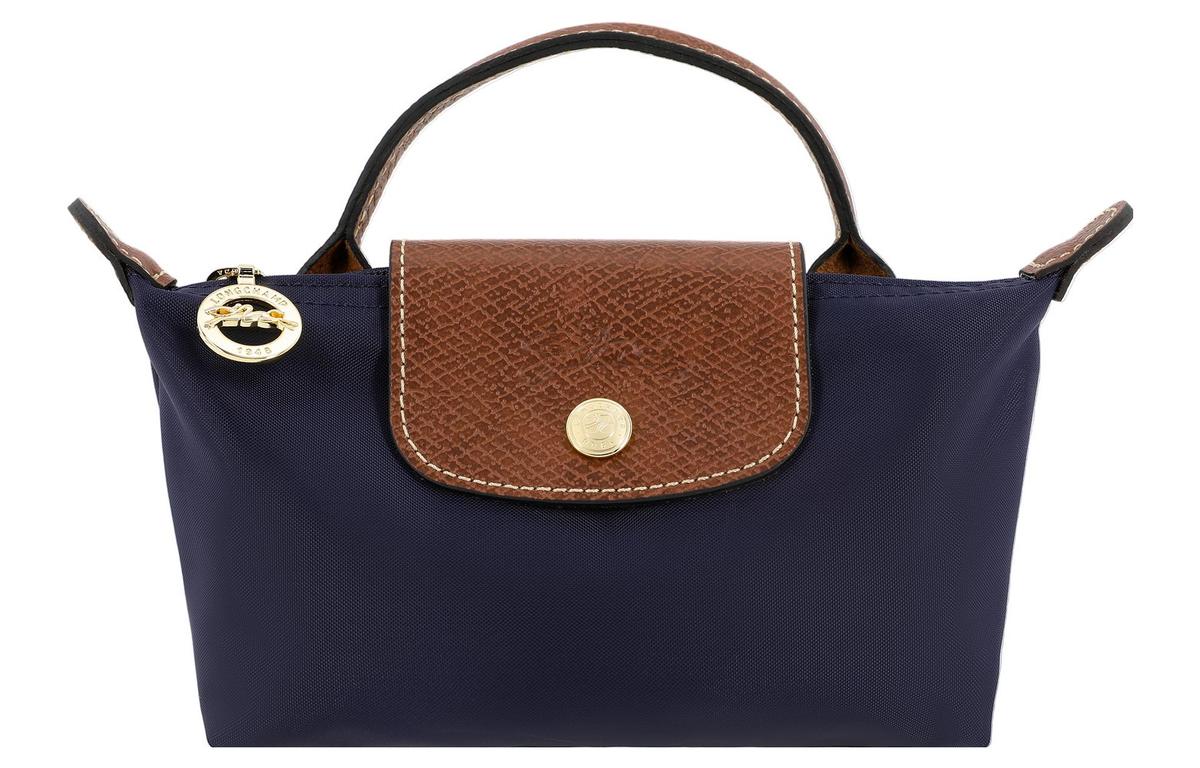 Longchamp Longchamp Le Pliage Canvas Bag Makeup Bag Dumpling Bag Handheld Handbag Mini Women's Navy