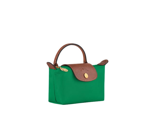 Longchamp Longchamp Le Pliage Original Pouch With Handle In Recycled Canvas With Gold Hardware Green - view 2