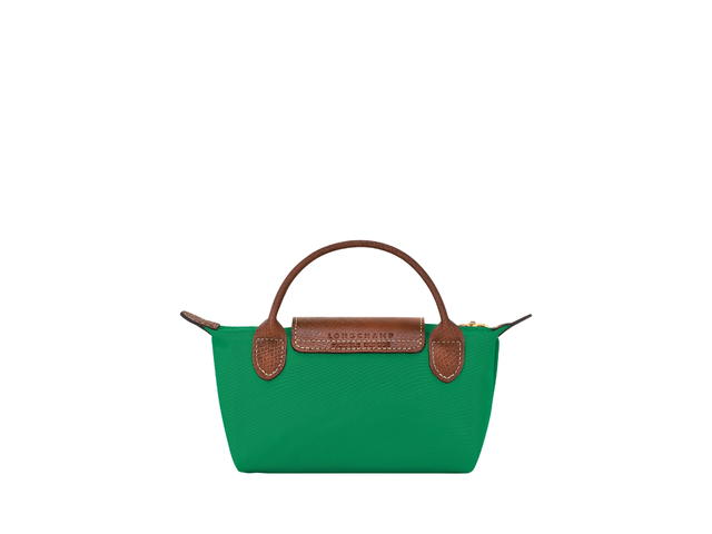 Longchamp Longchamp Le Pliage Original Pouch With Handle In Recycled Canvas With Gold Hardware Green - view 3