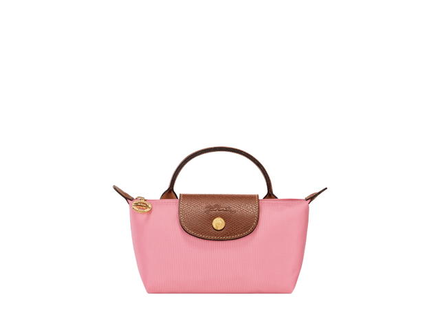 Longchamp Longchamp Le Pliage Original Pouch With Handle In Recycled Canvas With Gold Hardware Marshmallow - view 1