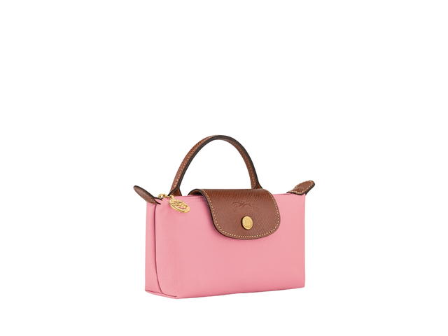 Longchamp Longchamp Le Pliage Original Pouch With Handle In Recycled Canvas With Gold Hardware Marshmallow - view 2
