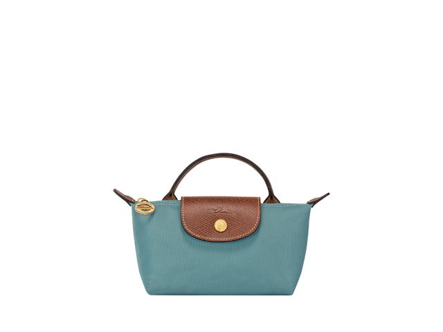 Longchamp Longchamp Le Pliage Original Pouch With Handle In Recycled Canvas With Gold Hardware Eucalyptus - view 1