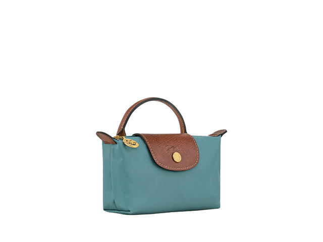 Longchamp Longchamp Le Pliage Original Pouch With Handle In Recycled Canvas With Gold Hardware Eucalyptus - view 2